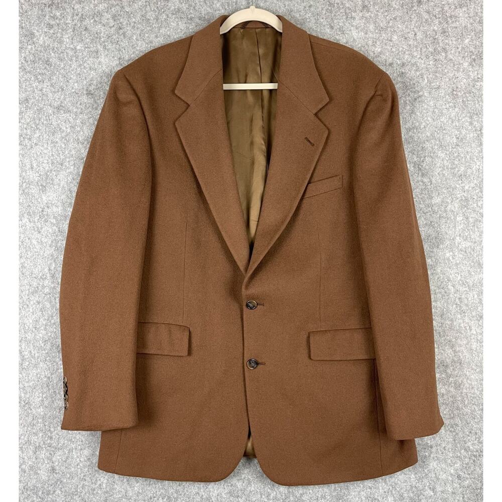 Mark Shale‎ Camel Hair Blazer Sport Coat Mens 42L Brown 2 Button Classic Career
